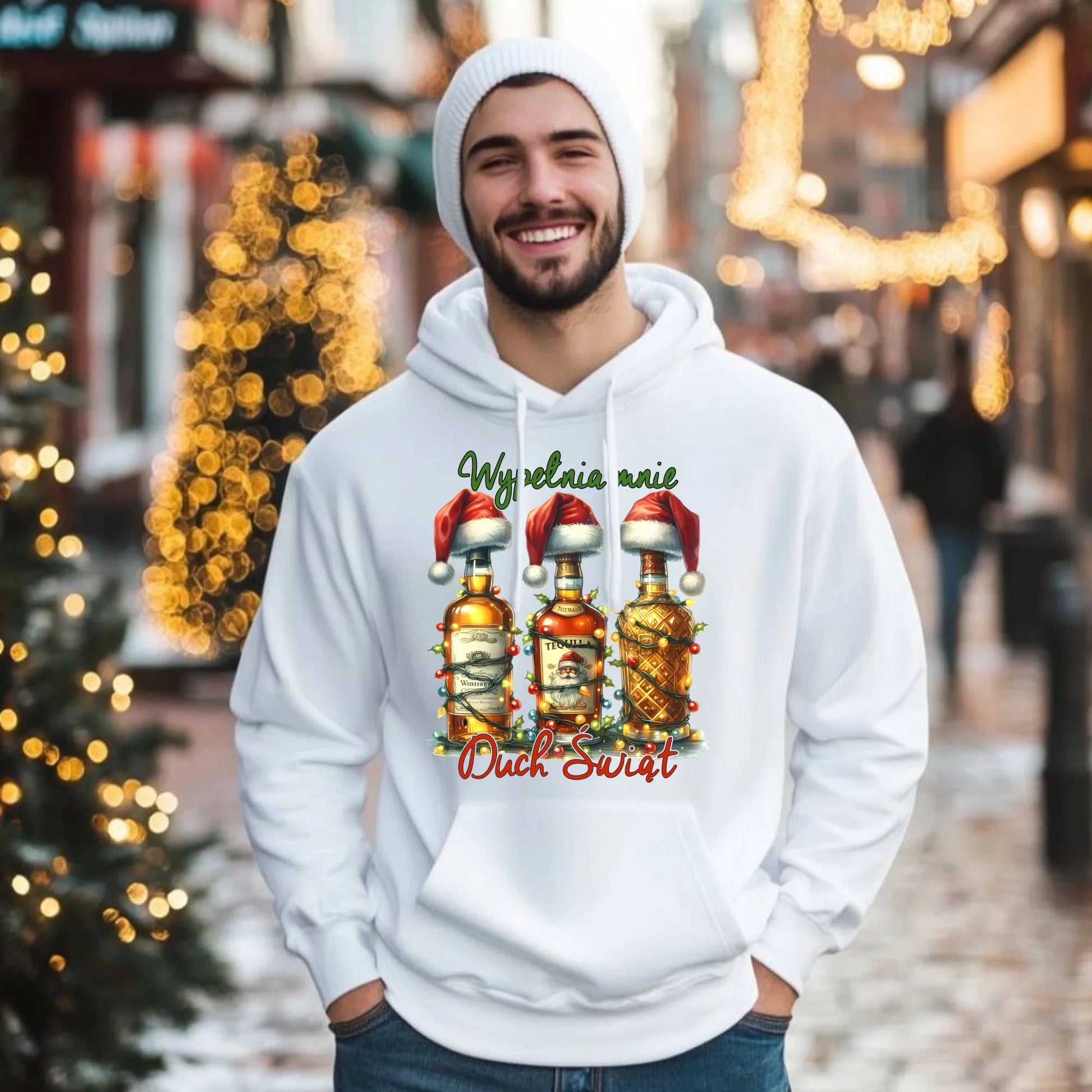 Bluza męska z kapturem świąteczna - Wypełnia mnie Duch Świąt BN69 - StoryCups.pl