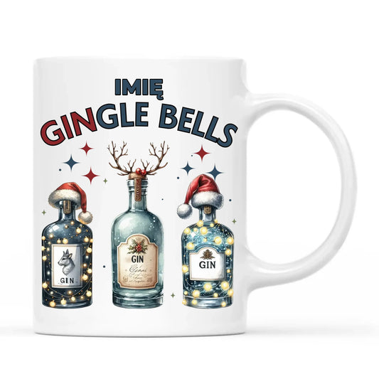 Kubek świąteczny - Gin Gingle bells - personalizowany BN68 - StoryCups.pl