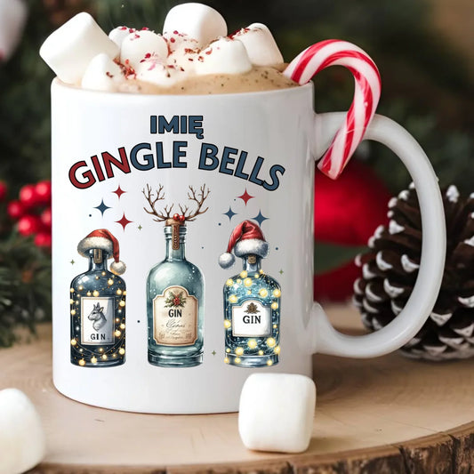 Kubek świąteczny - Gin Gingle bells - personalizowany BN68 - StoryCups.pl