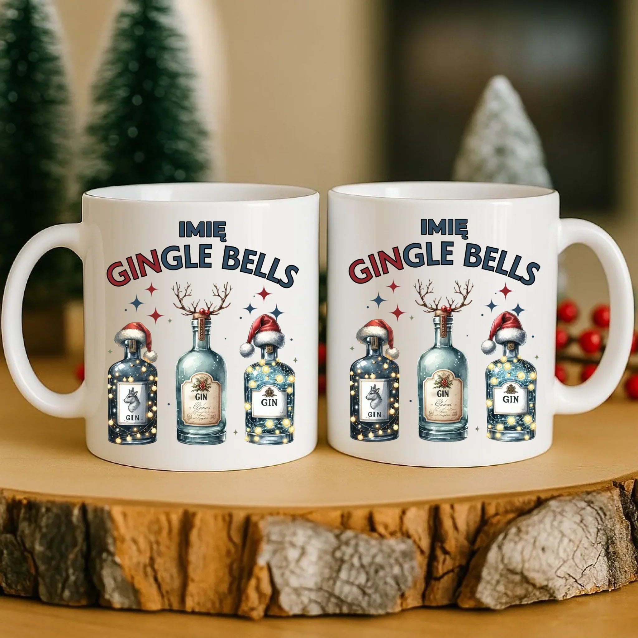 Kubek świąteczny - Gin Gingle bells - personalizowany BN68 - StoryCups.pl