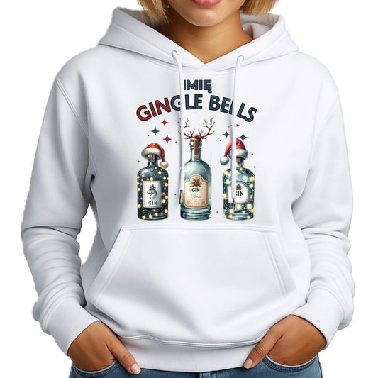 Bluza damska z kapturem świąteczna - Gin Gingle bells - personalizowana BN68 - StoryCups.pl