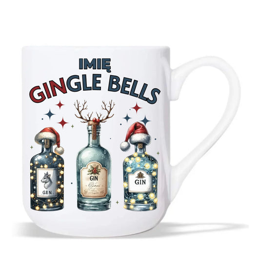 Kubek elegant świąteczny - Gin Gingle bells - personalizowany BN68 - StoryCups.pl