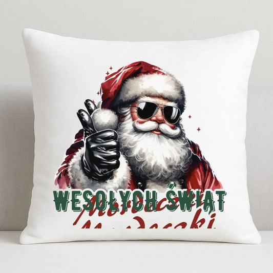Poduszka świąteczna - Mikołaj Wesołych Świąt mordeczki BN65 - StoryCups.pl