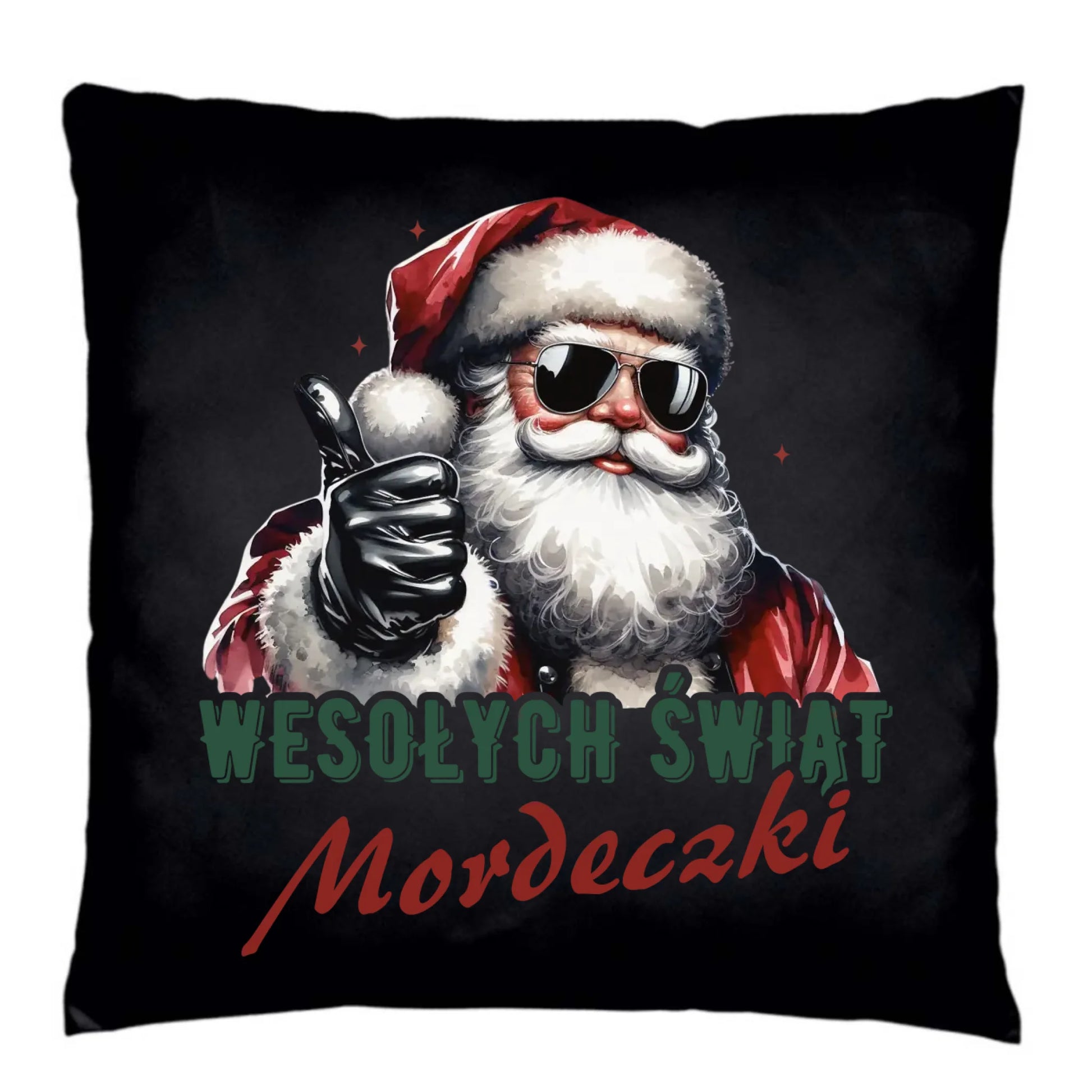 Poduszka dekoracyjna świąteczna - Mikołaj Wesołych Świąt mordeczki BN65 - StoryCups.pl
