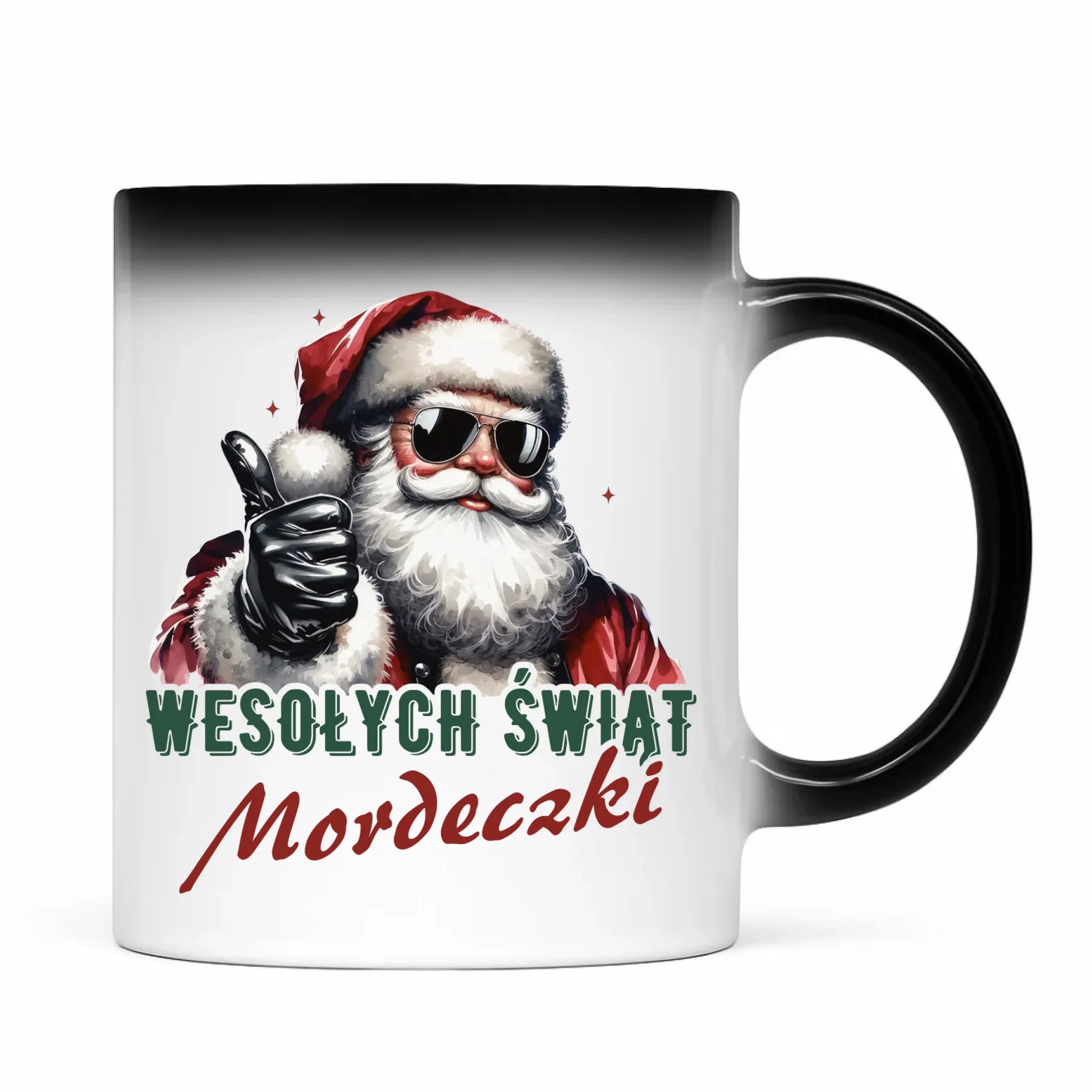 Kubek magiczny świąteczny - Mikołaj Wesołych Świąt mordeczki BN65 - StoryCups.pl