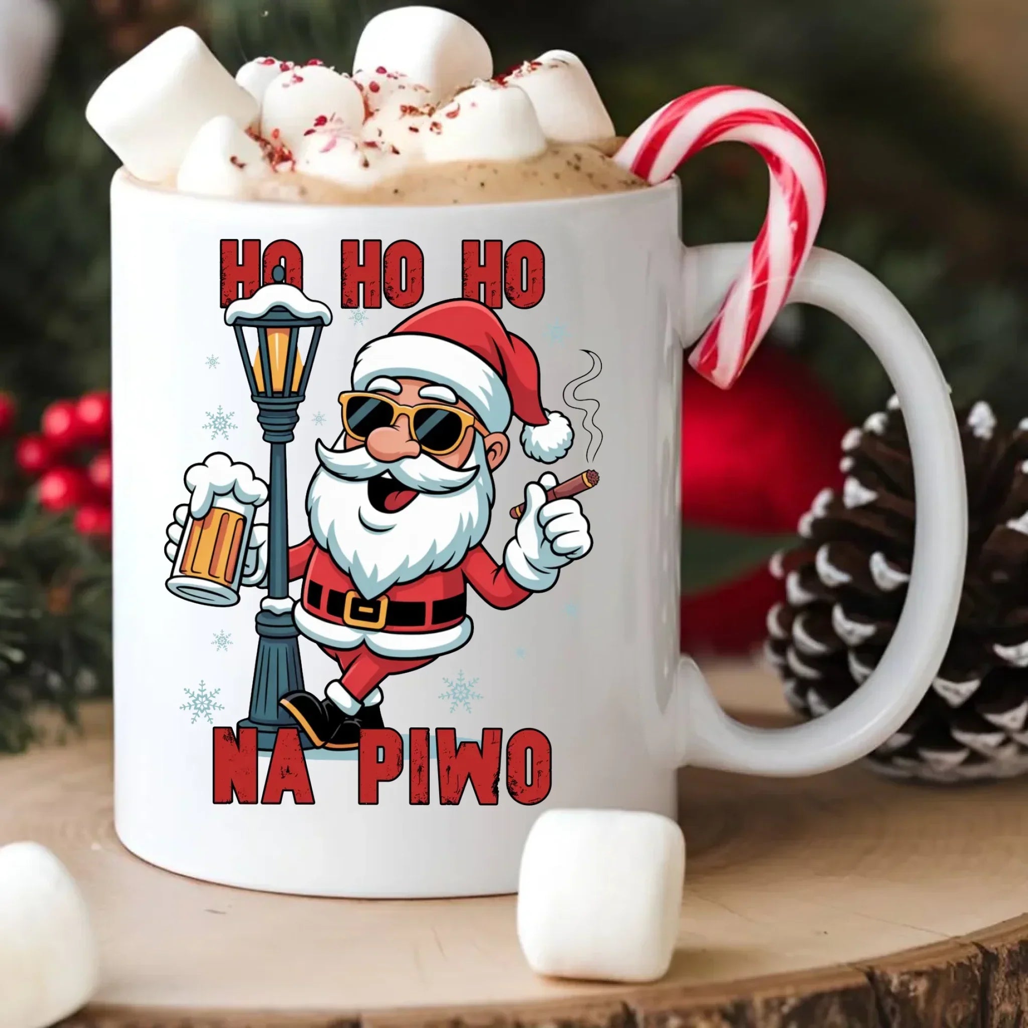 Kubek świąteczny - Mikołaj Ho ho ho na piwo BN64 - StoryCups.pl
