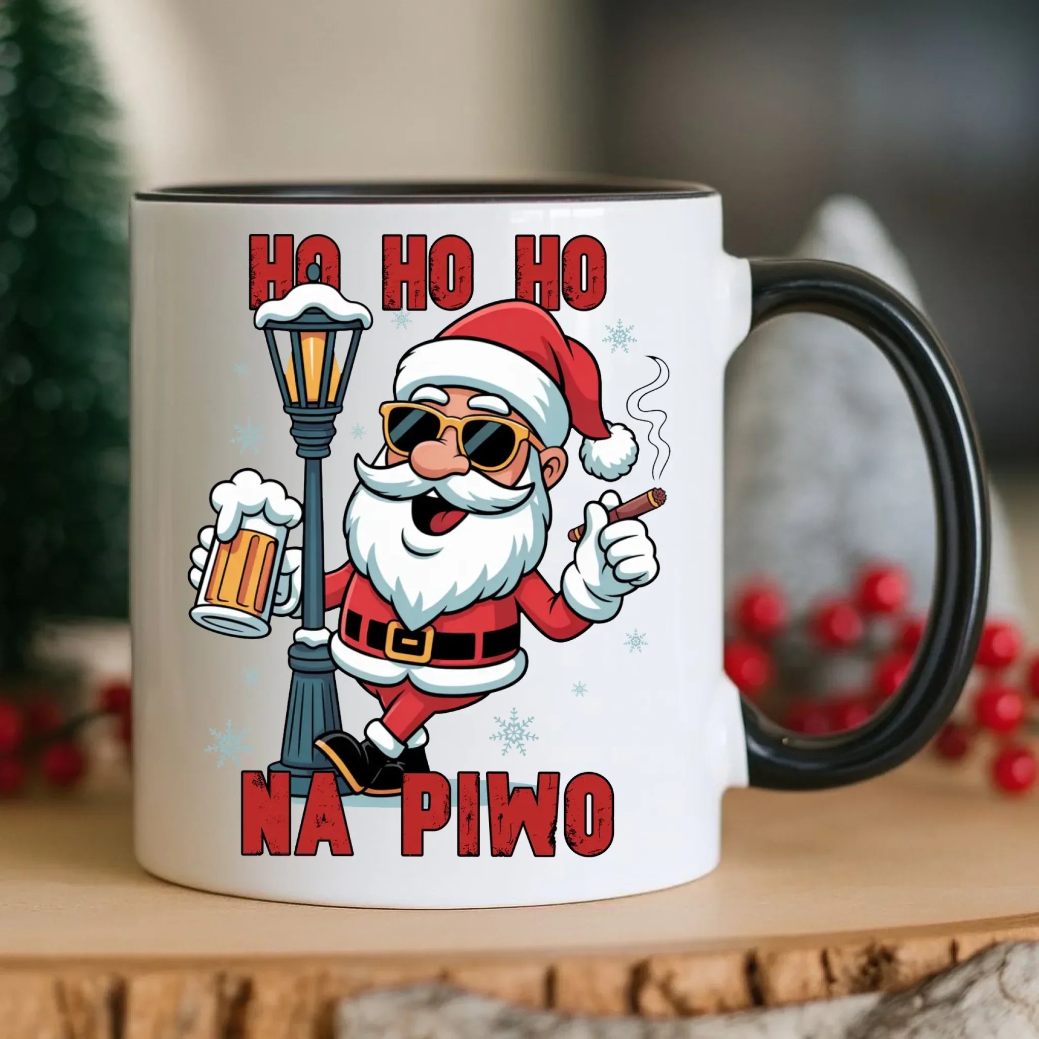 Kubek świąteczny - Mikołaj Ho ho ho na piwo BN64 - StoryCups.pl
