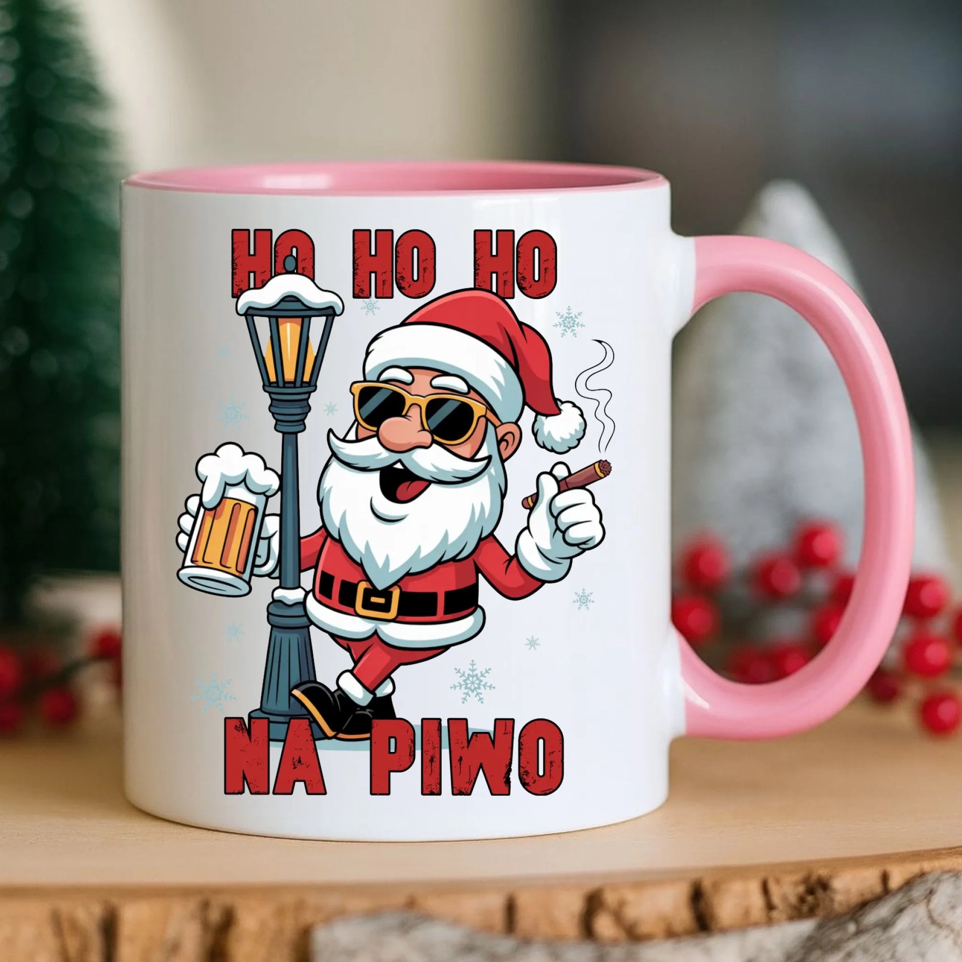 Kubek świąteczny - Mikołaj Ho ho ho na piwo BN64 - StoryCups.pl