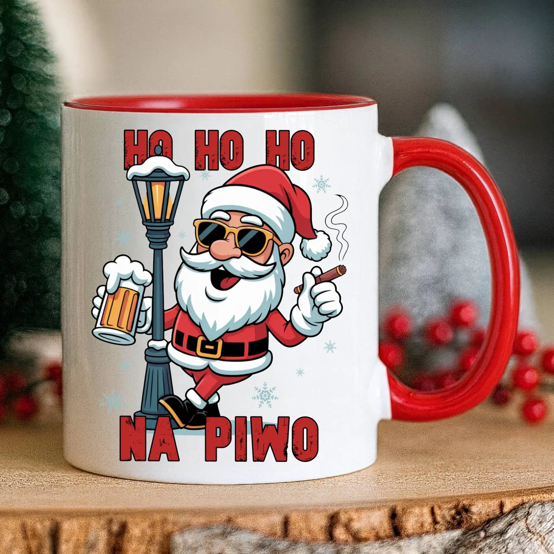 Kubek świąteczny - Mikołaj Ho ho ho na piwo BN64 - StoryCups.pl