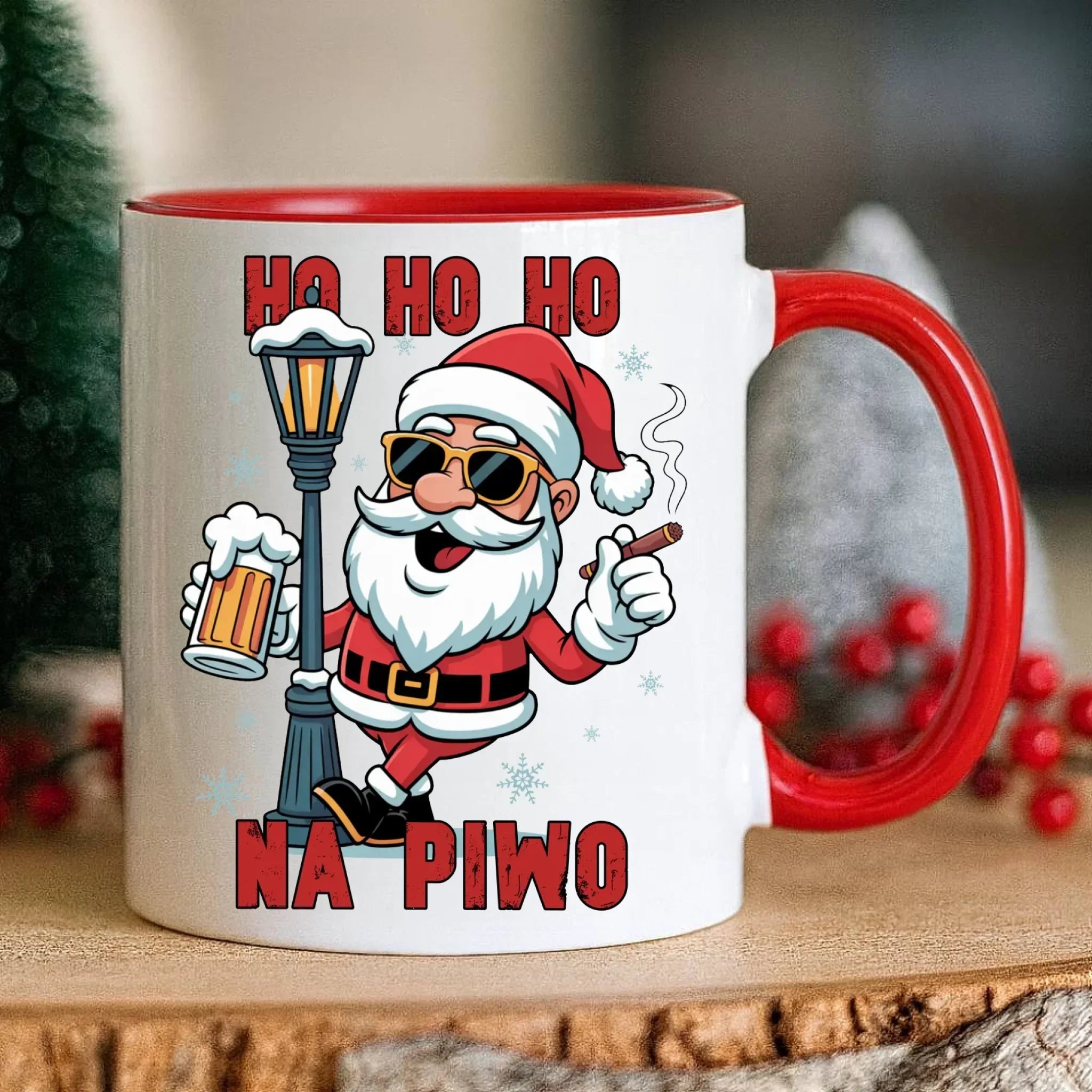 Kubek świąteczny - Mikołaj Ho ho ho na piwo BN64 - StoryCups.pl