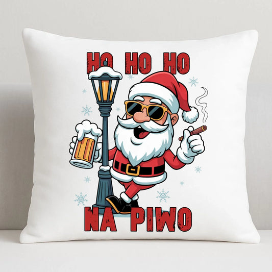 Poduszka świąteczna - Mikołaj Ho ho ho na piwo BN64 - StoryCups.pl