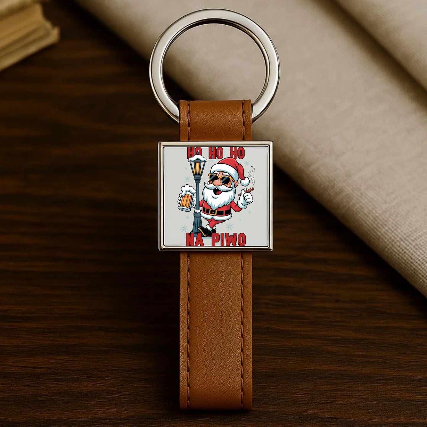 Brelok świąteczny - Mikołaj Ho ho ho na piwo BN64 - StoryCups.pl