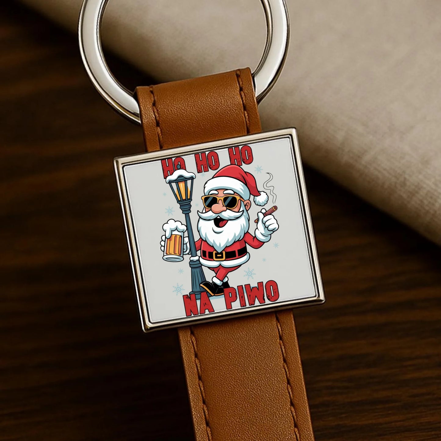 Brelok świąteczny - Mikołaj Ho ho ho na piwo BN64 - StoryCups.pl