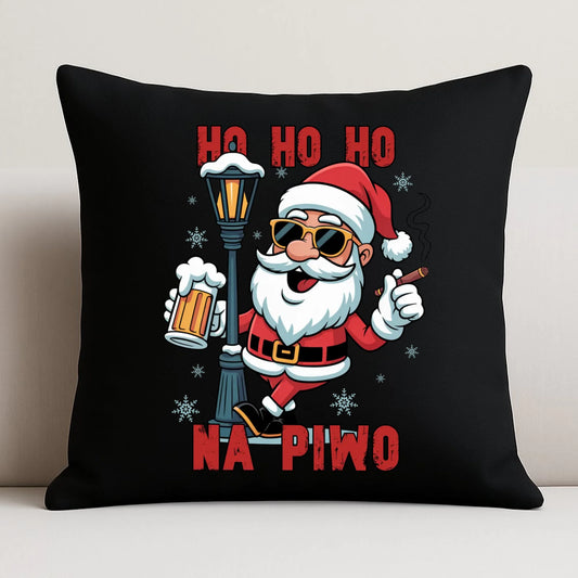 Poduszka dekoracyjna świąteczna - Mikołaj Ho ho ho na piwo BN64 - StoryCups.pl
