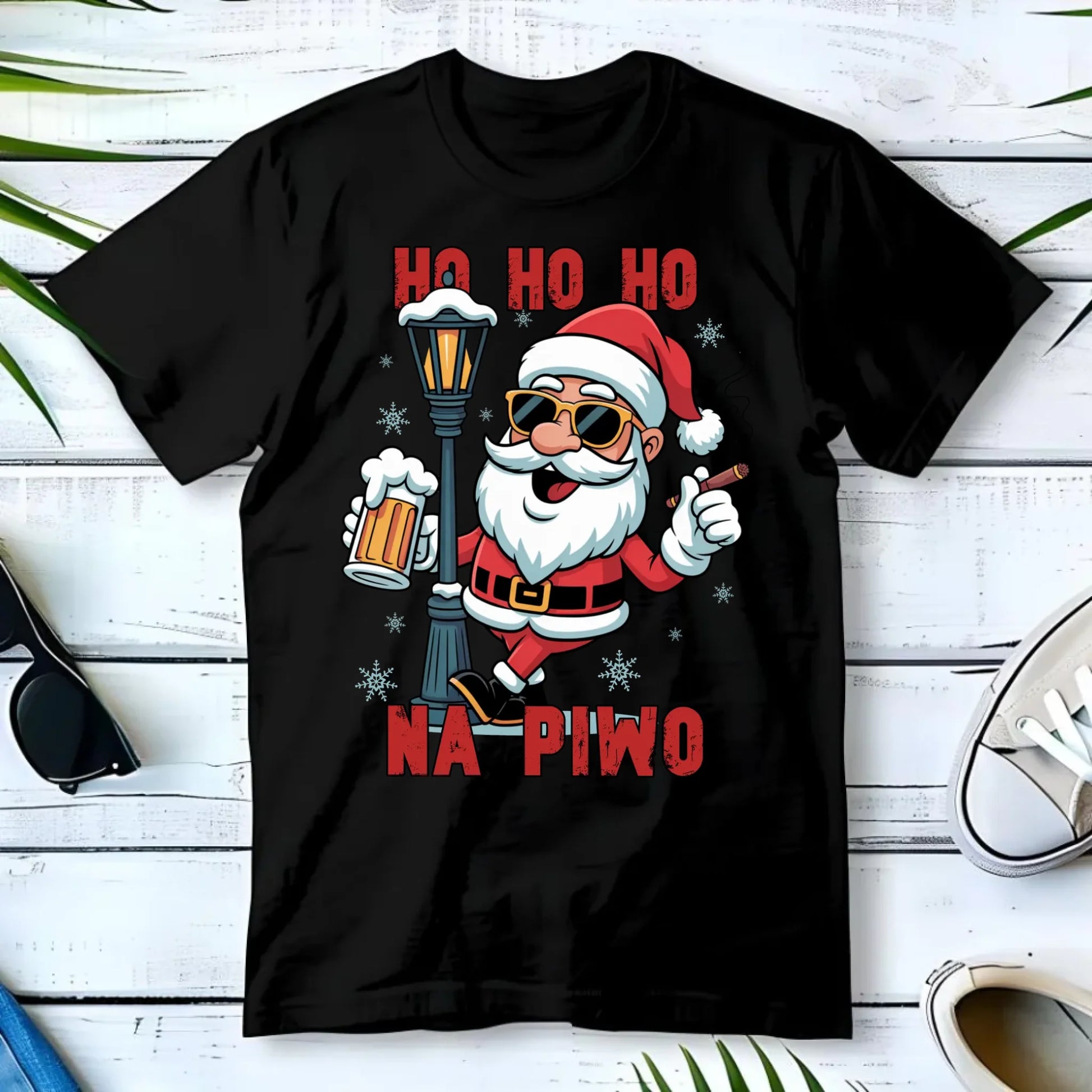 Koszulka męska świąteczna - Mikołaj Ho ho ho na piwo BN64 - StoryCups.pl