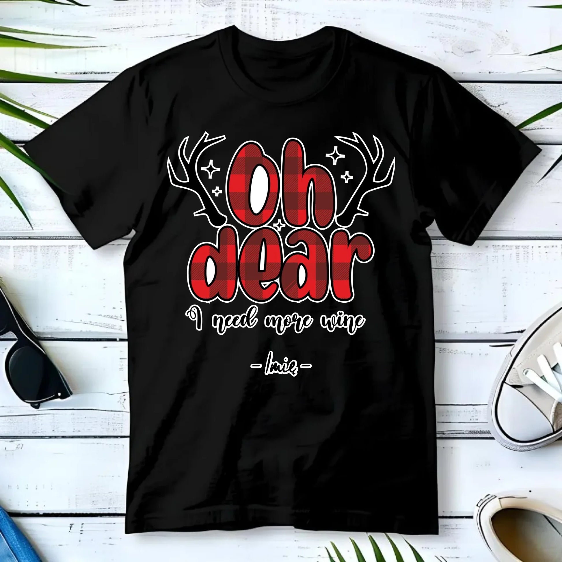 Koszulka męska świąteczna - Oh dear I need more wine - personalizowana BN63 - StoryCups.pl