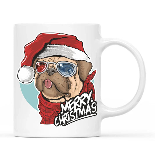 Kubek świąteczny - Mops Merry Christmas BN62 - StoryCups.pl