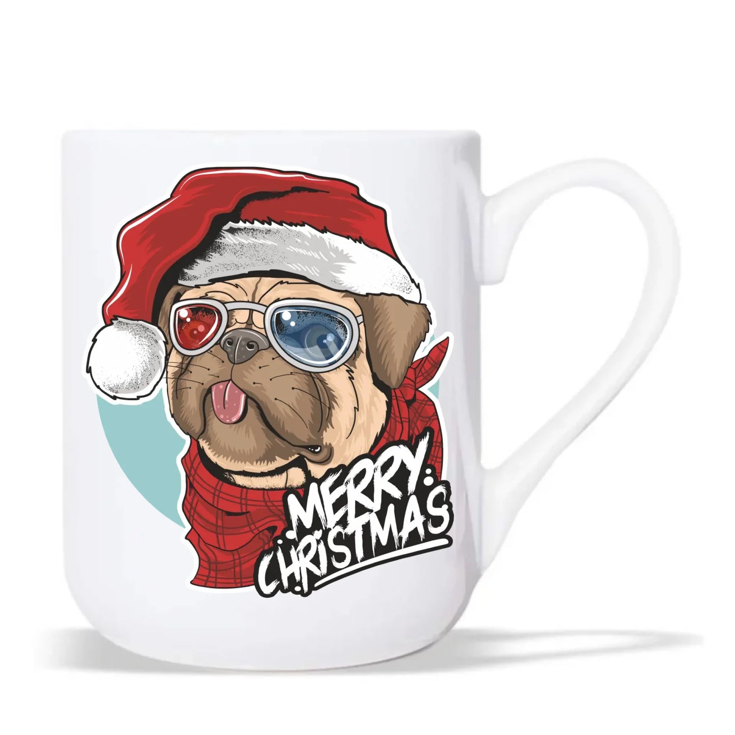 Kubek elegant świąteczny - Mops Merry Christmas BN62 - StoryCups.pl