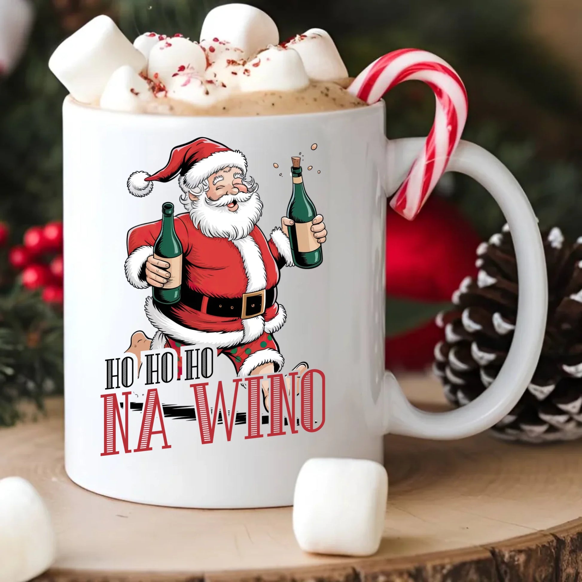 Kubek świąteczny - Mikołaj Ho ho ho na wino BN61 - StoryCups.pl