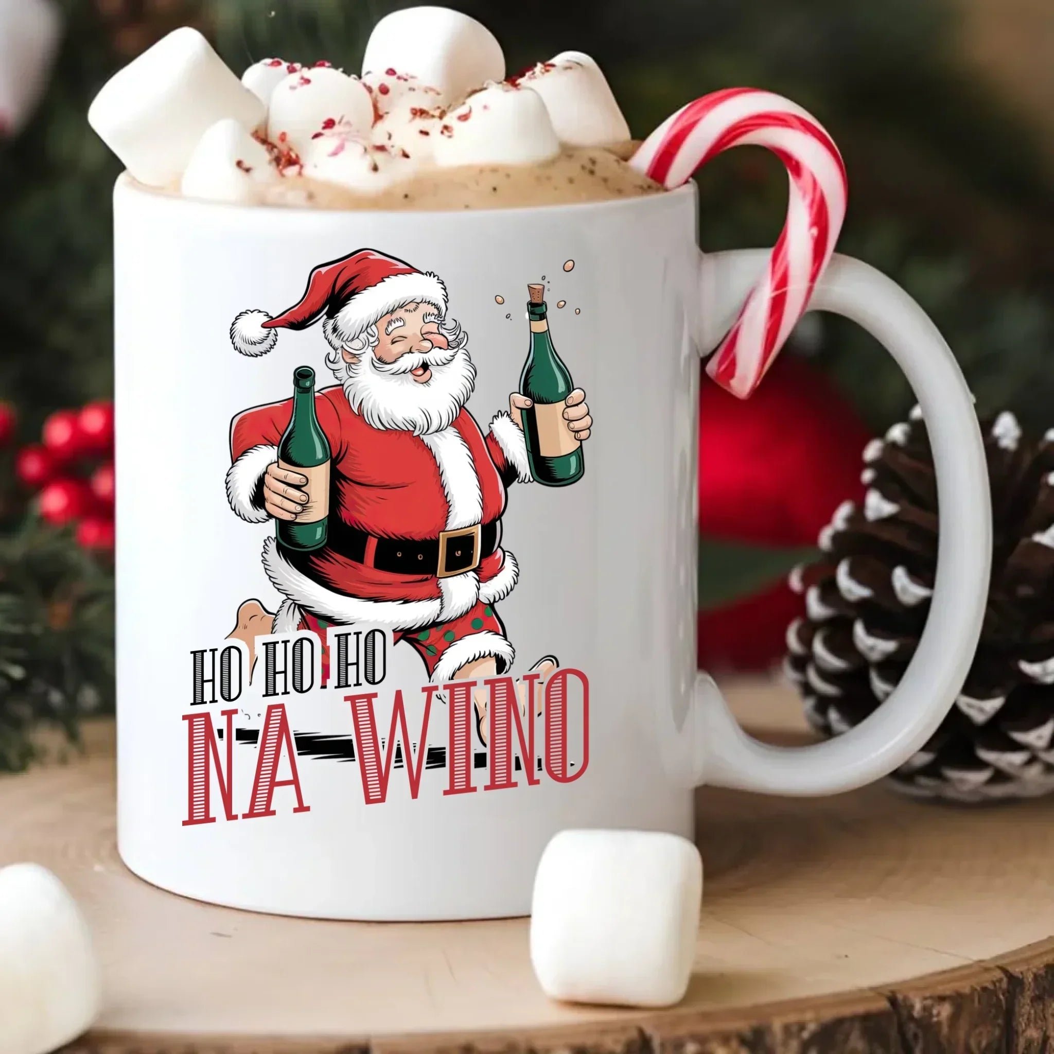 Kubek świąteczny - Mikołaj Ho ho ho na wino BN61 - StoryCups.pl