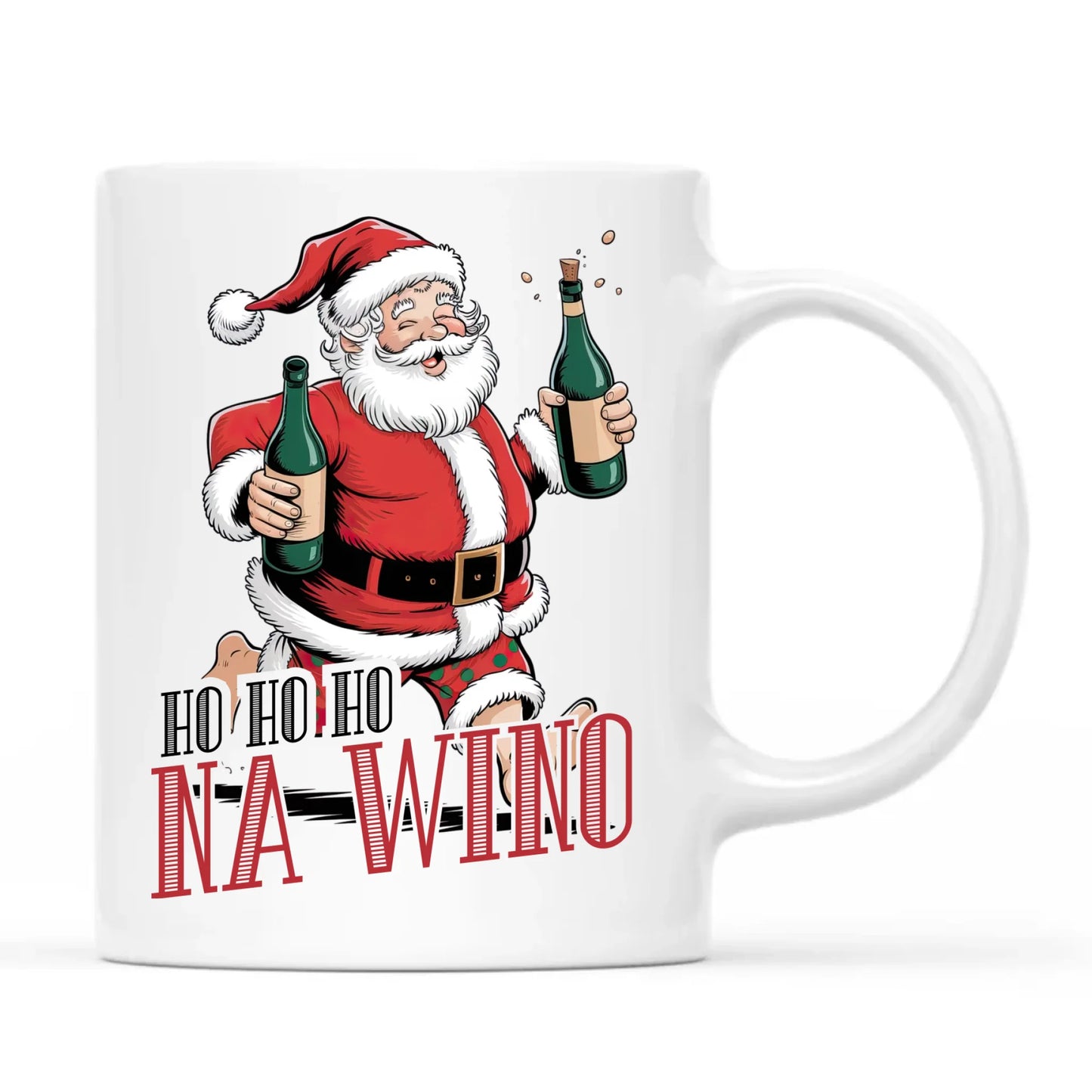 Kubek świąteczny - Mikołaj Ho ho ho na wino BN61 - StoryCups.pl