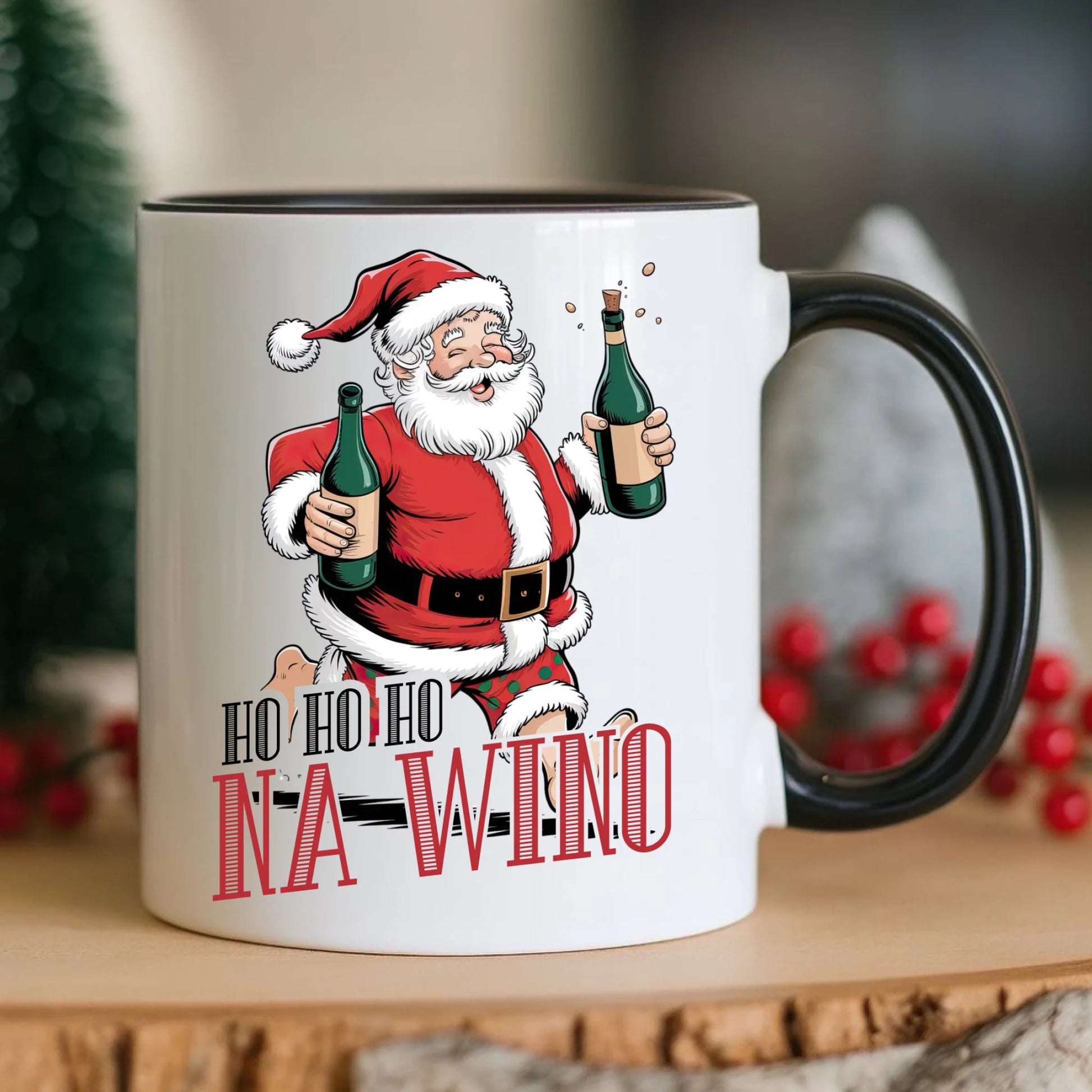Kubek świąteczny - Mikołaj Ho ho ho na wino BN61 - StoryCups.pl