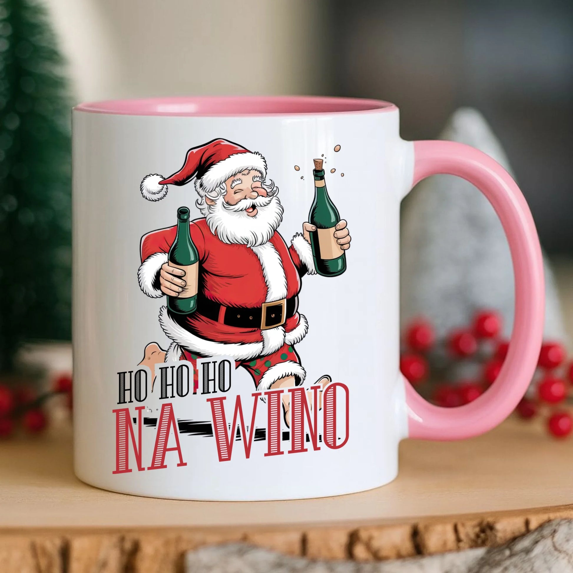 Kubek świąteczny - Mikołaj Ho ho ho na wino BN61 - StoryCups.pl