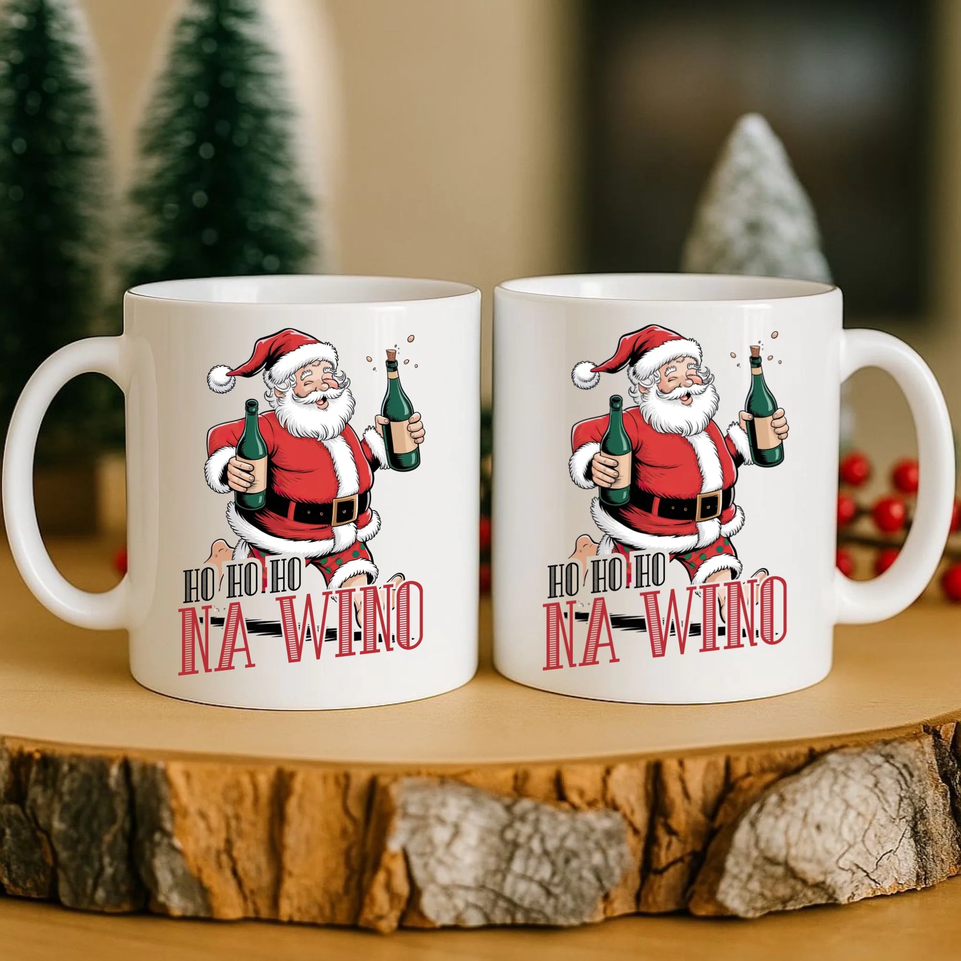 Kubek świąteczny - Mikołaj Ho ho ho na wino BN61 - StoryCups.pl