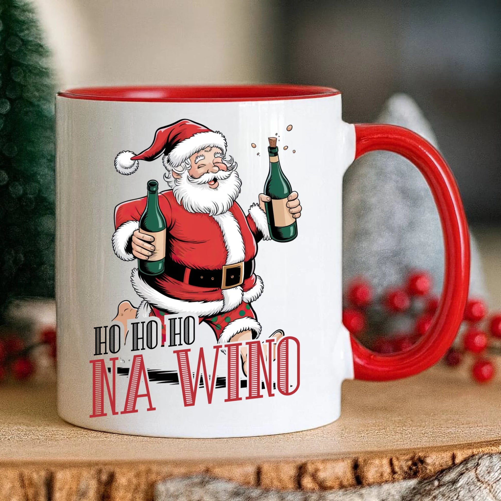 Kubek świąteczny - Mikołaj Ho ho ho na wino BN61 - StoryCups.pl