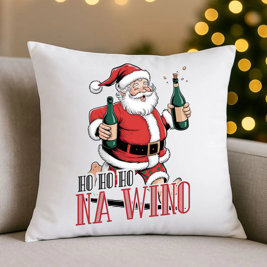 Poduszka świąteczna - Mikołaj Ho ho ho na wino BN61 - StoryCups.pl