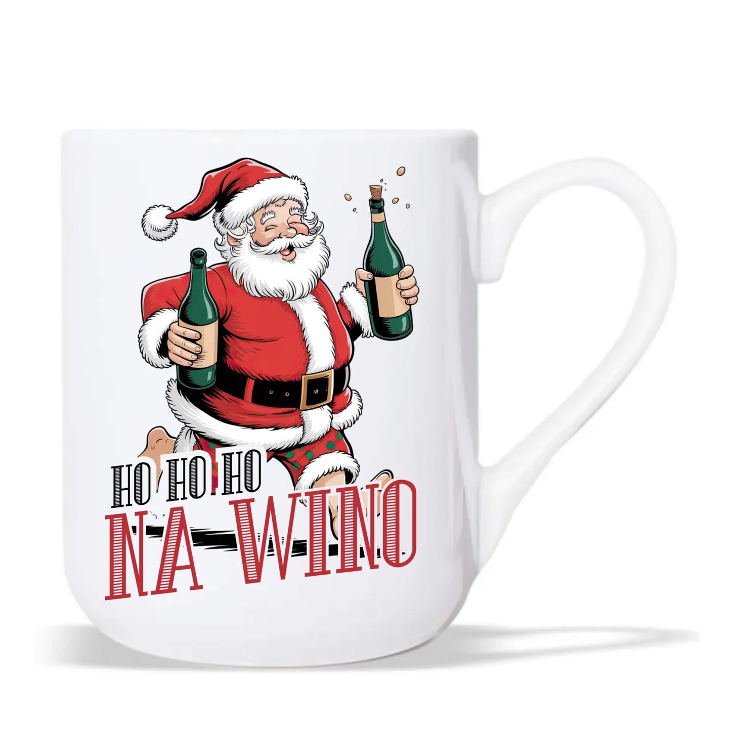 Kubek elegant świąteczny - Mikołaj Ho ho ho na wino BN61 - StoryCups.pl