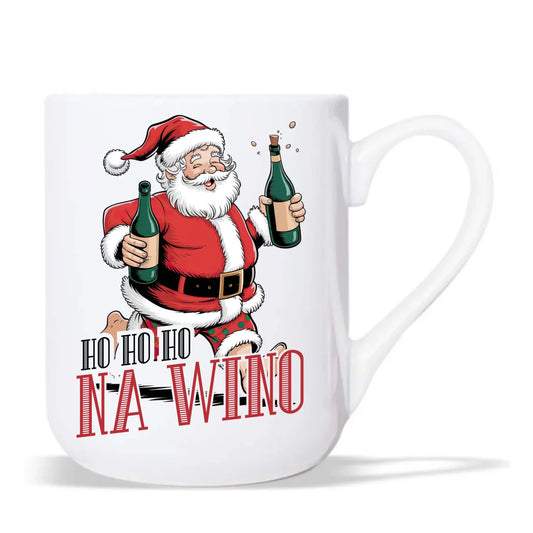 Kubek elegant świąteczny - Mikołaj Ho ho ho na wino BN61 - StoryCups.pl