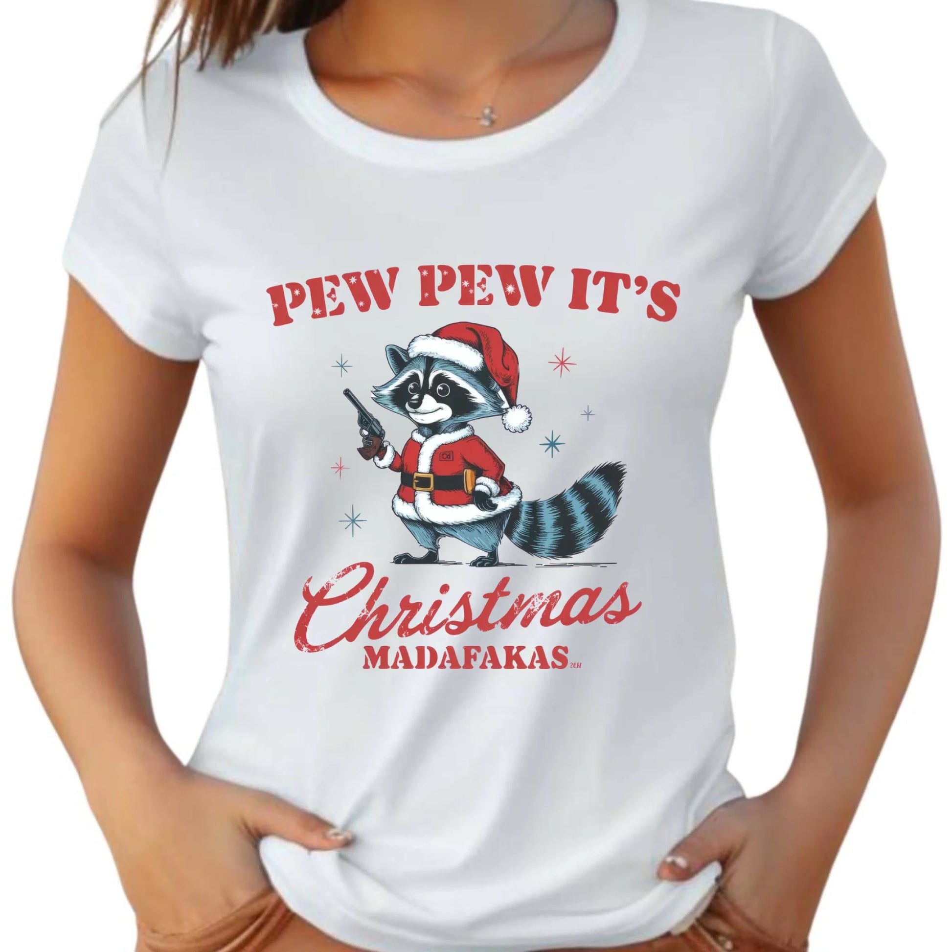 Koszulka damska świąteczna - Pew pew it's Christmas BN60 - StoryCups.pl