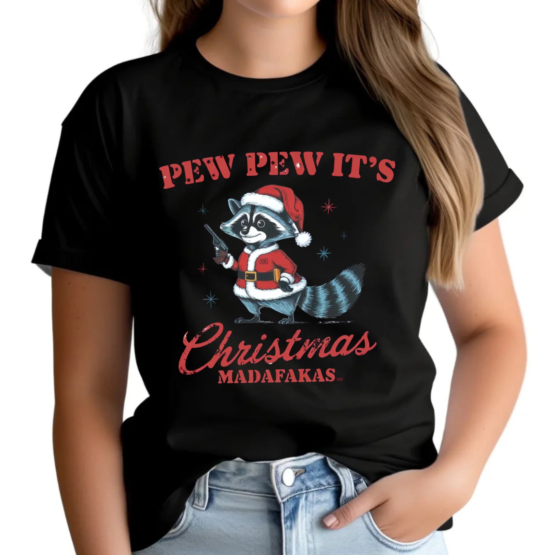 Koszulka damska świąteczna - Pew pew it's Christmas BN60 - StoryCups.pl