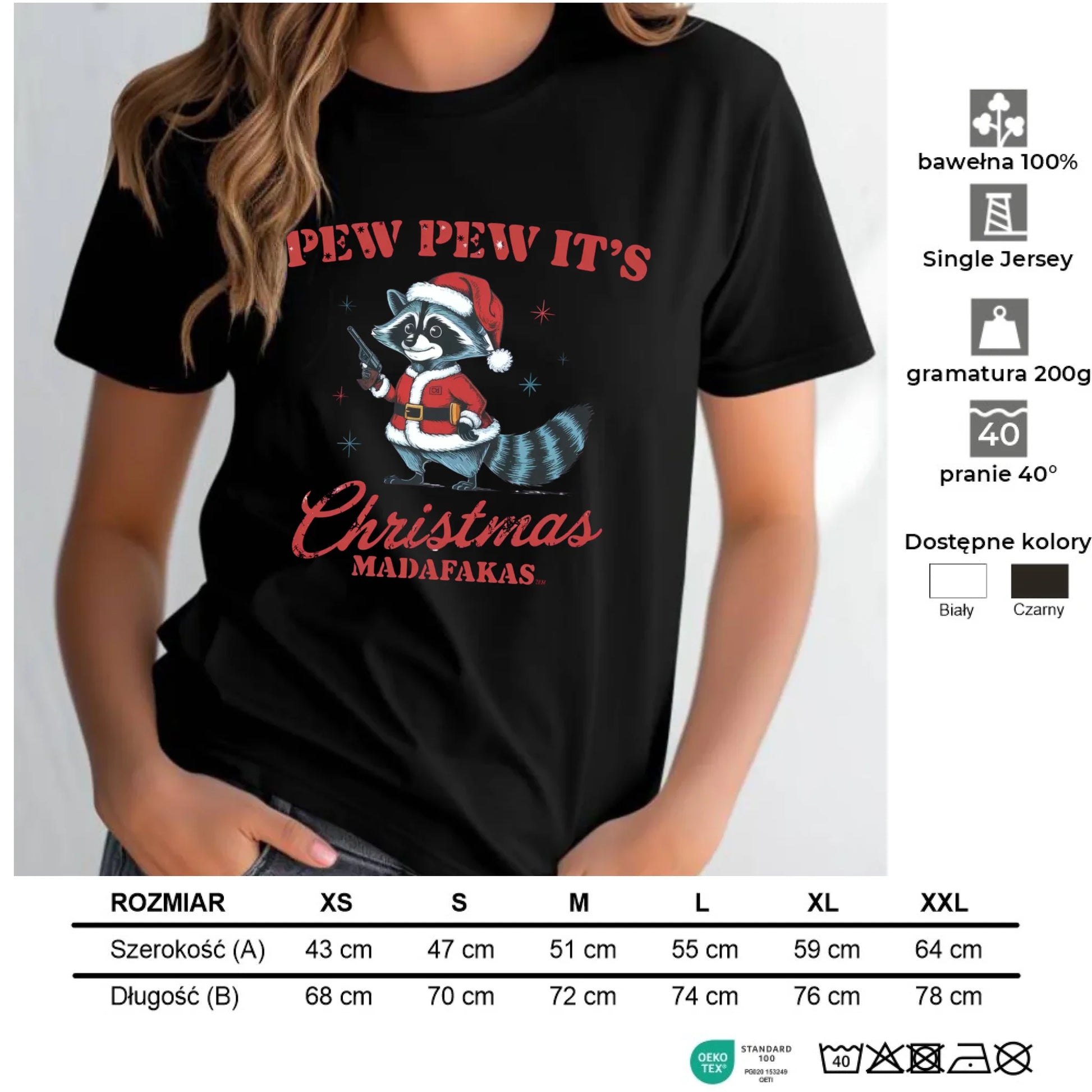 Koszulka damska świąteczna - Pew pew it's Christmas BN60 - StoryCups.pl