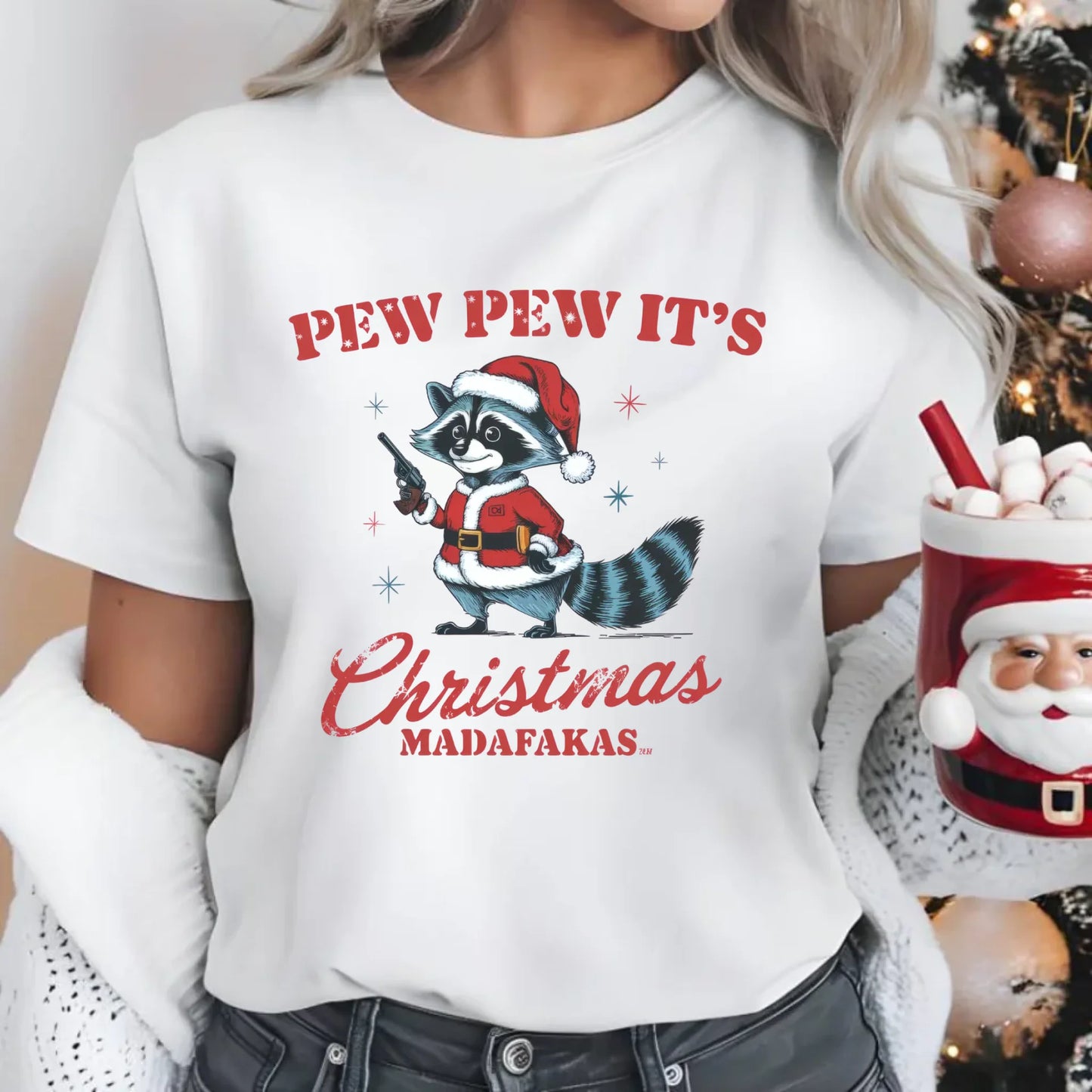 Koszulka damska świąteczna - Pew pew it's Christmas BN60 - StoryCups.pl