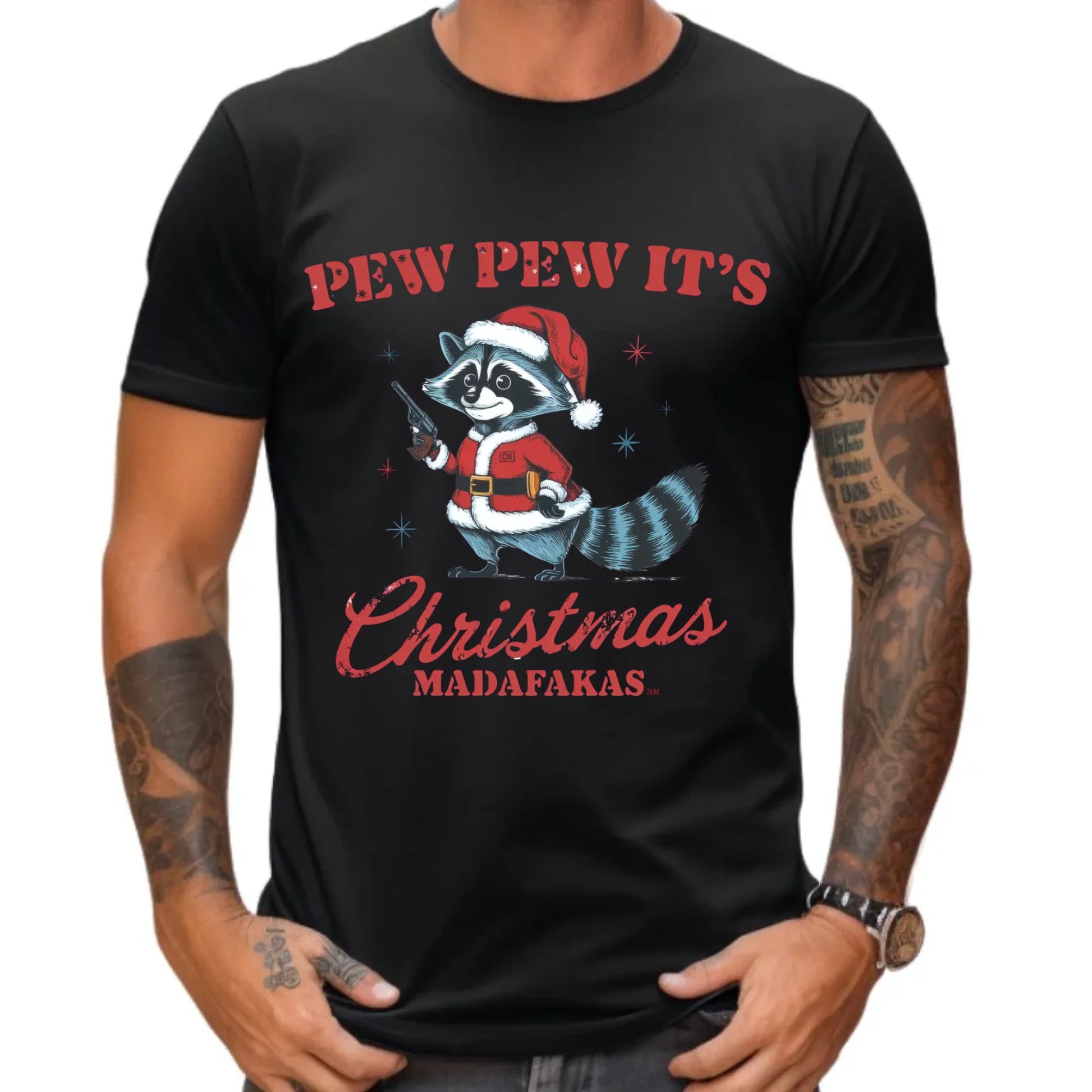 Koszulka męska świąteczna - Pew pew it's Christmas BN60 - StoryCups.pl