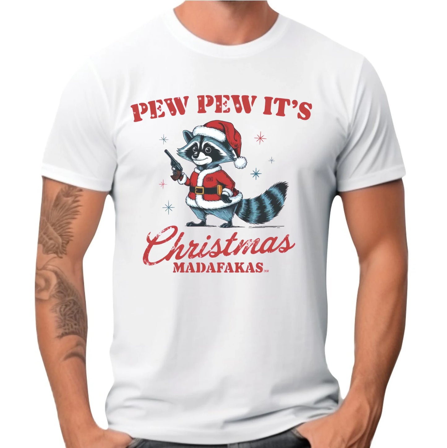 Koszulka męska świąteczna - Pew pew it's Christmas BN60 - StoryCups.pl