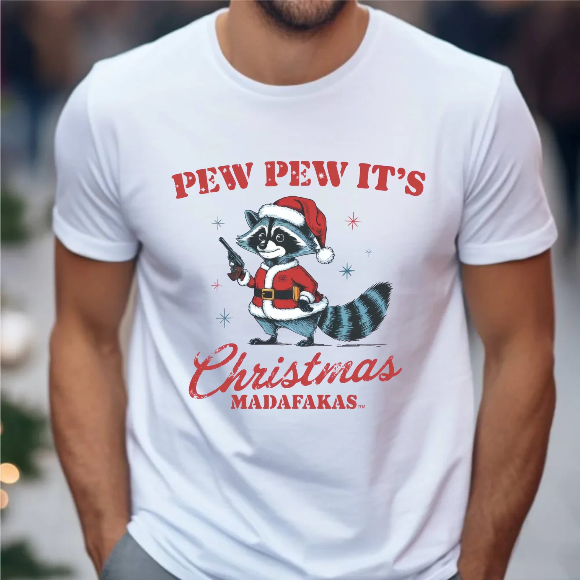 Koszulka męska świąteczna - Pew pew it's Christmas BN60 - StoryCups.pl
