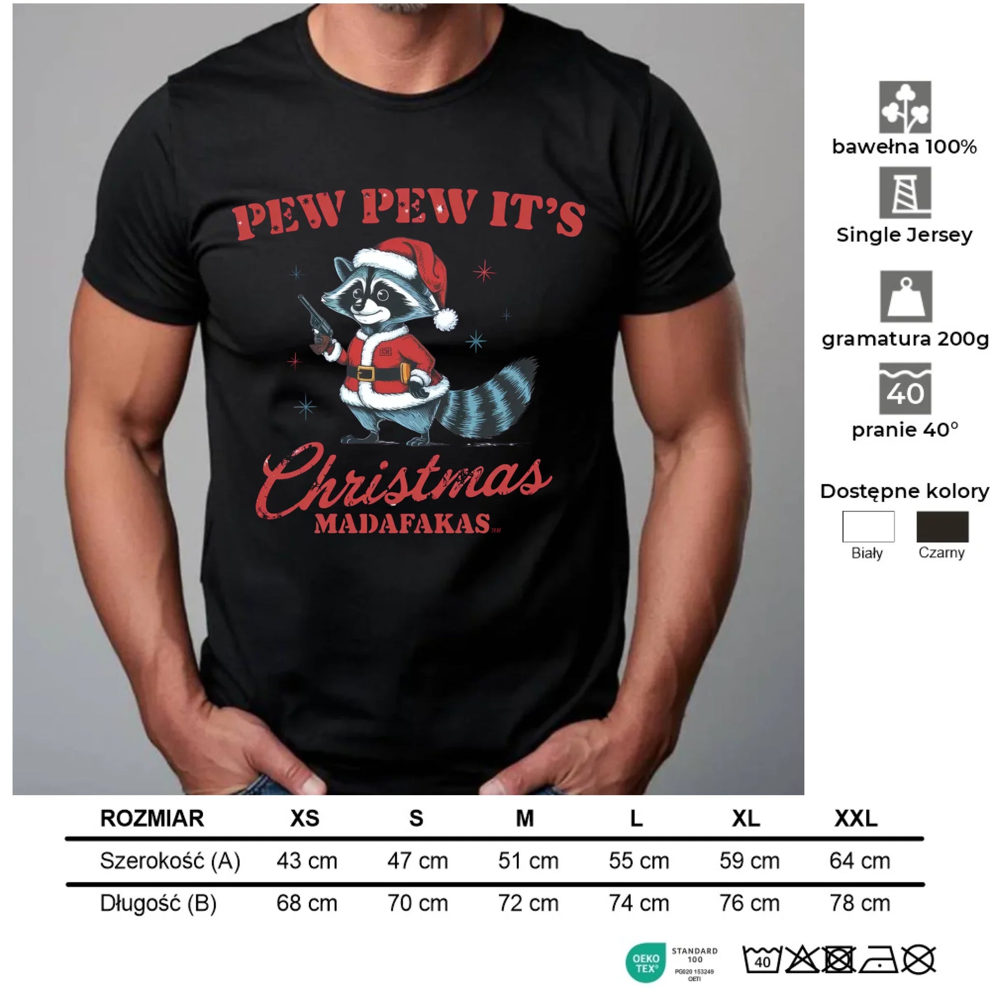 Koszulka męska świąteczna - Pew pew it's Christmas BN60 - StoryCups.pl