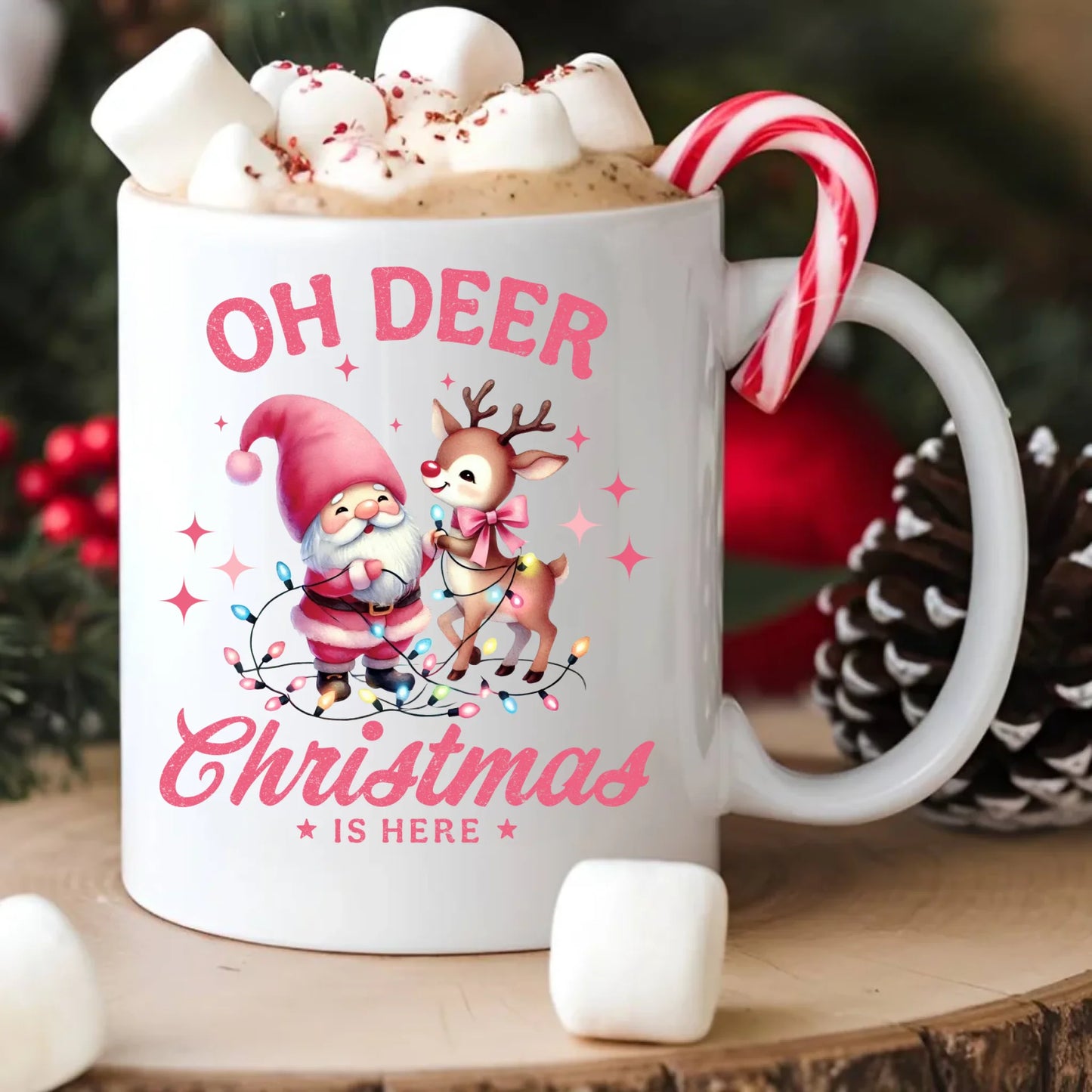 Kubek świąteczny - Oh deer Christmas is here BN59 - StoryCups.pl