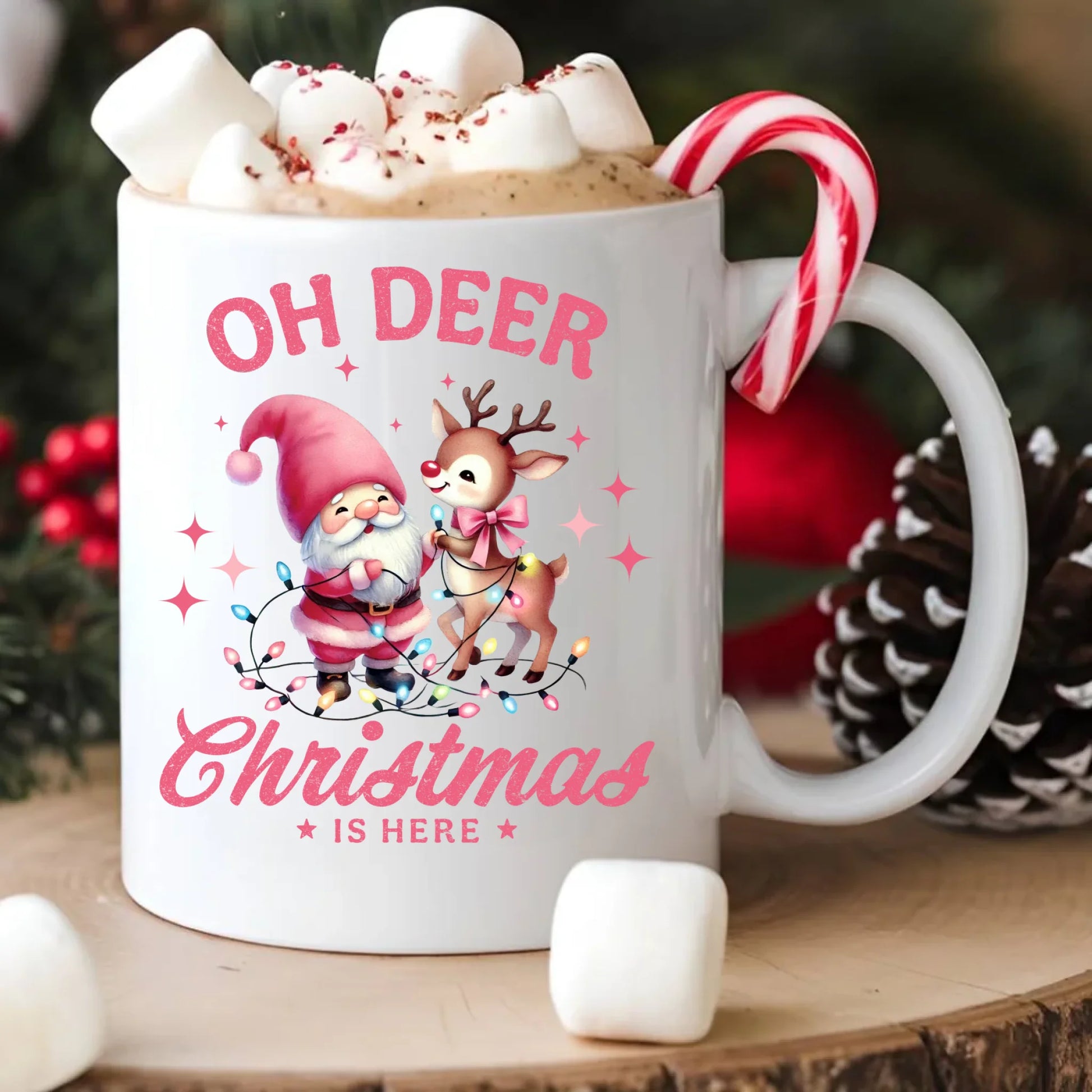 Kubek świąteczny - Oh deer Christmas is here BN59 - StoryCups.pl