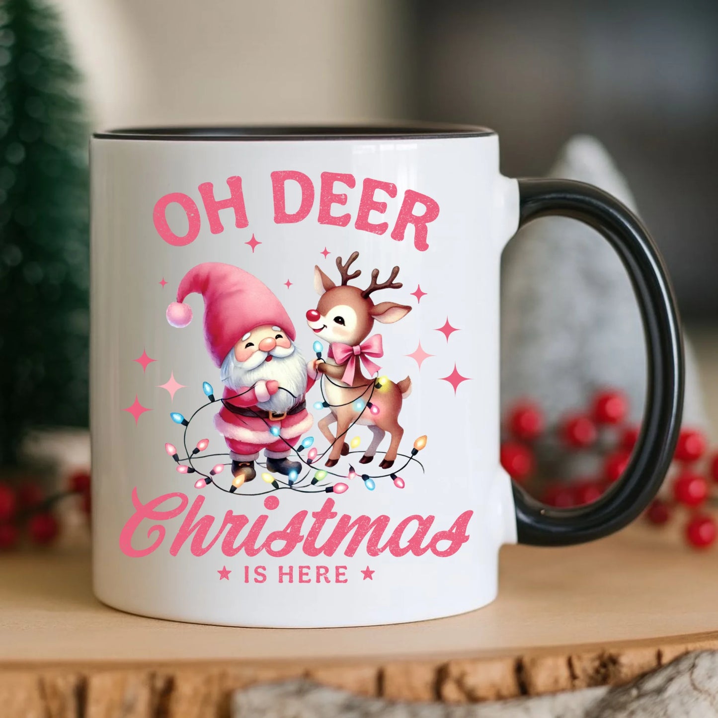 Kubek świąteczny - Oh deer Christmas is here BN59 - StoryCups.pl