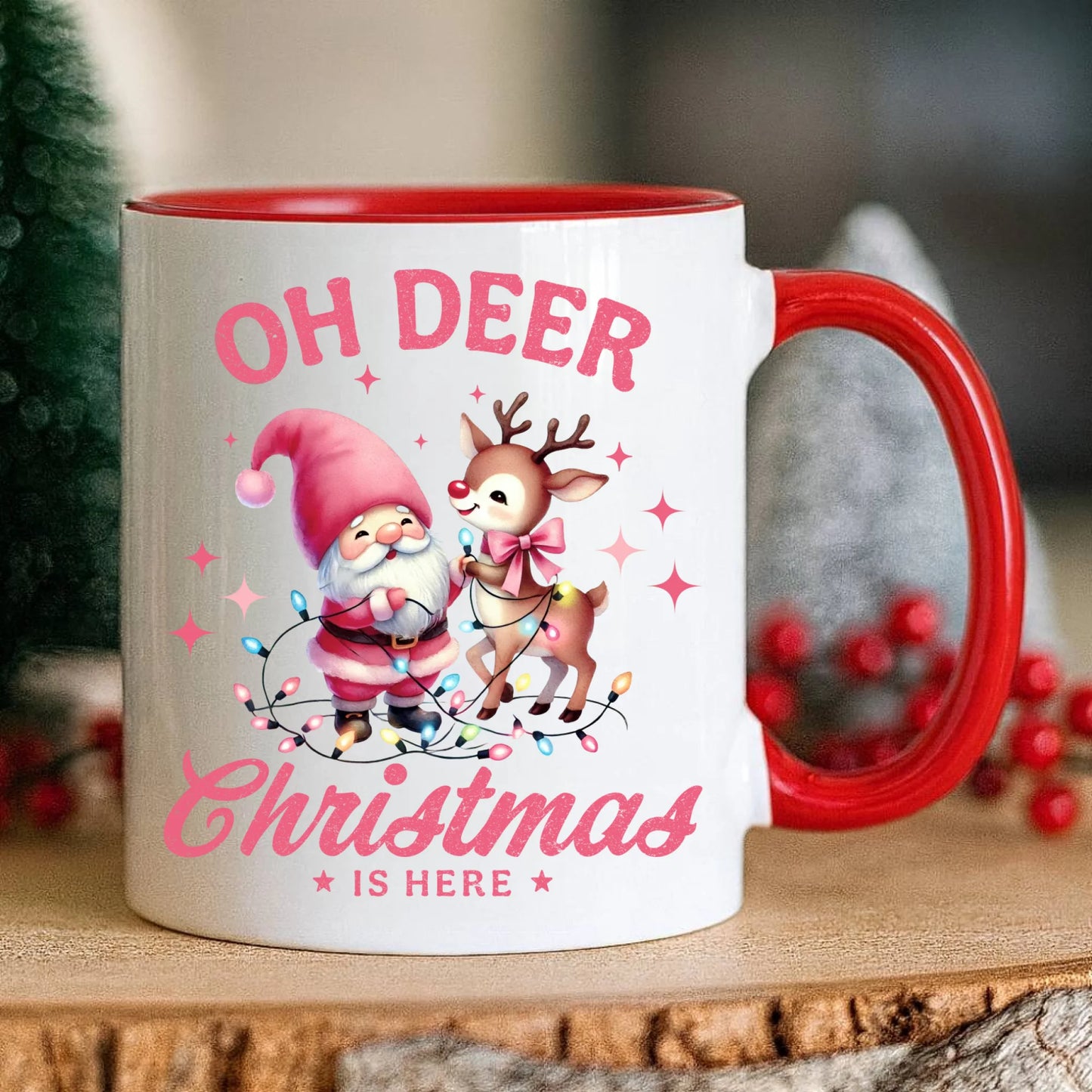 Kubek świąteczny - Oh deer Christmas is here BN59 - StoryCups.pl