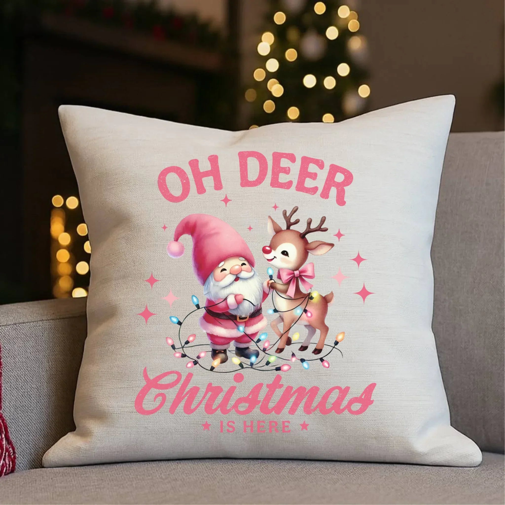 Poduszka świąteczna - Oh deer Christmas is here BN59 - StoryCups.pl