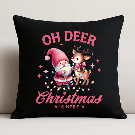 Poduszka dekoracyjna świąteczna - Oh deer Christmas is here BN59 - StoryCups.pl
