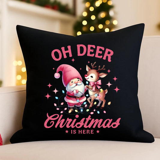 Poduszka dekoracyjna świąteczna - Oh deer Christmas is here BN59 - StoryCups.pl