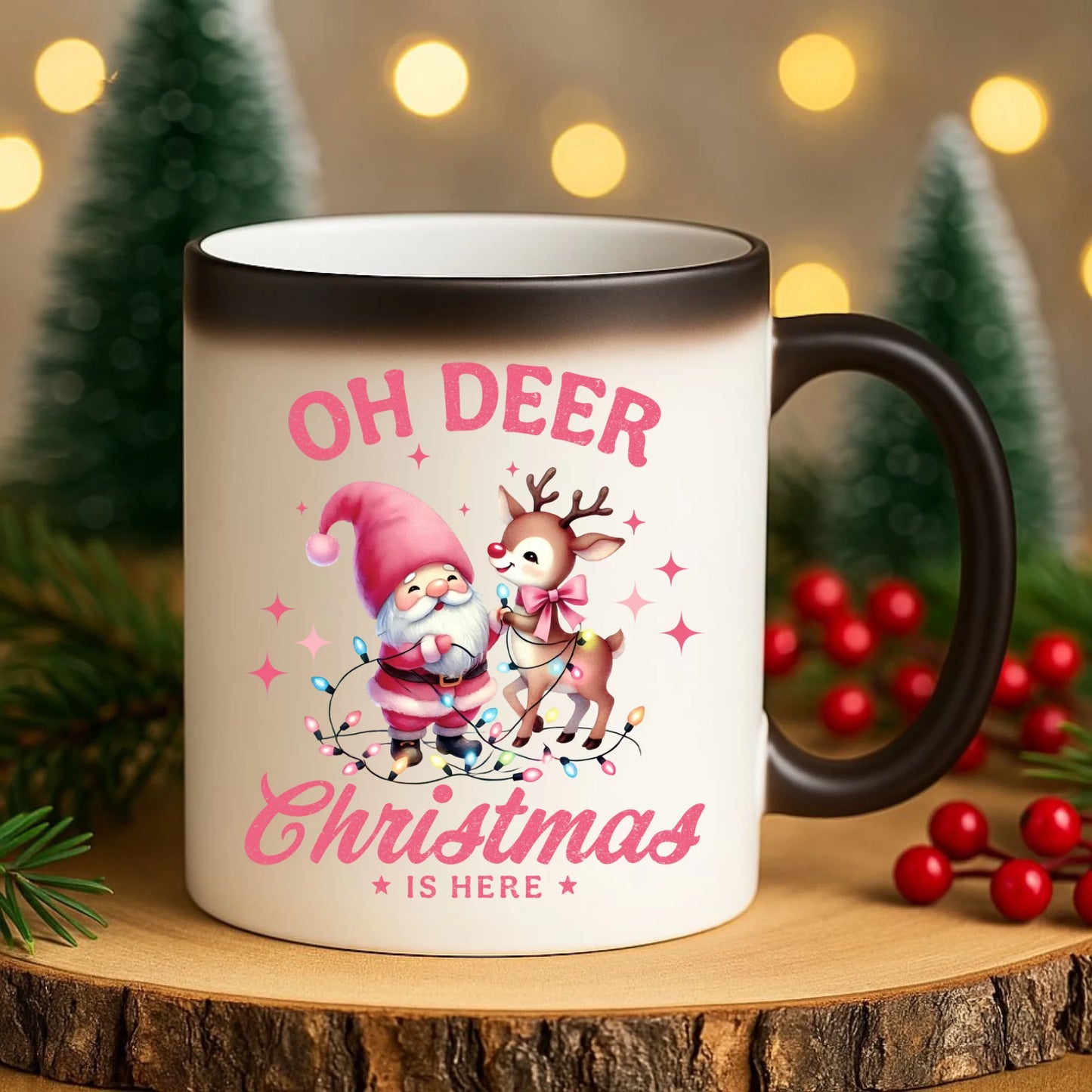 Kubek magiczny świąteczny - Oh deer Christmas is here BN59 - StoryCups.pl