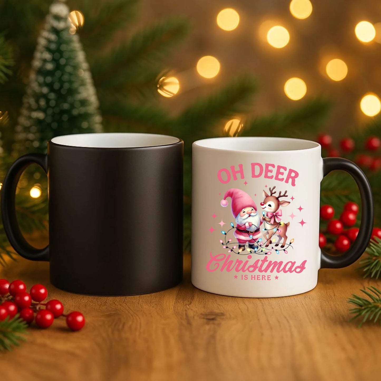 Kubek magiczny świąteczny - Oh deer Christmas is here BN59 - StoryCups.pl