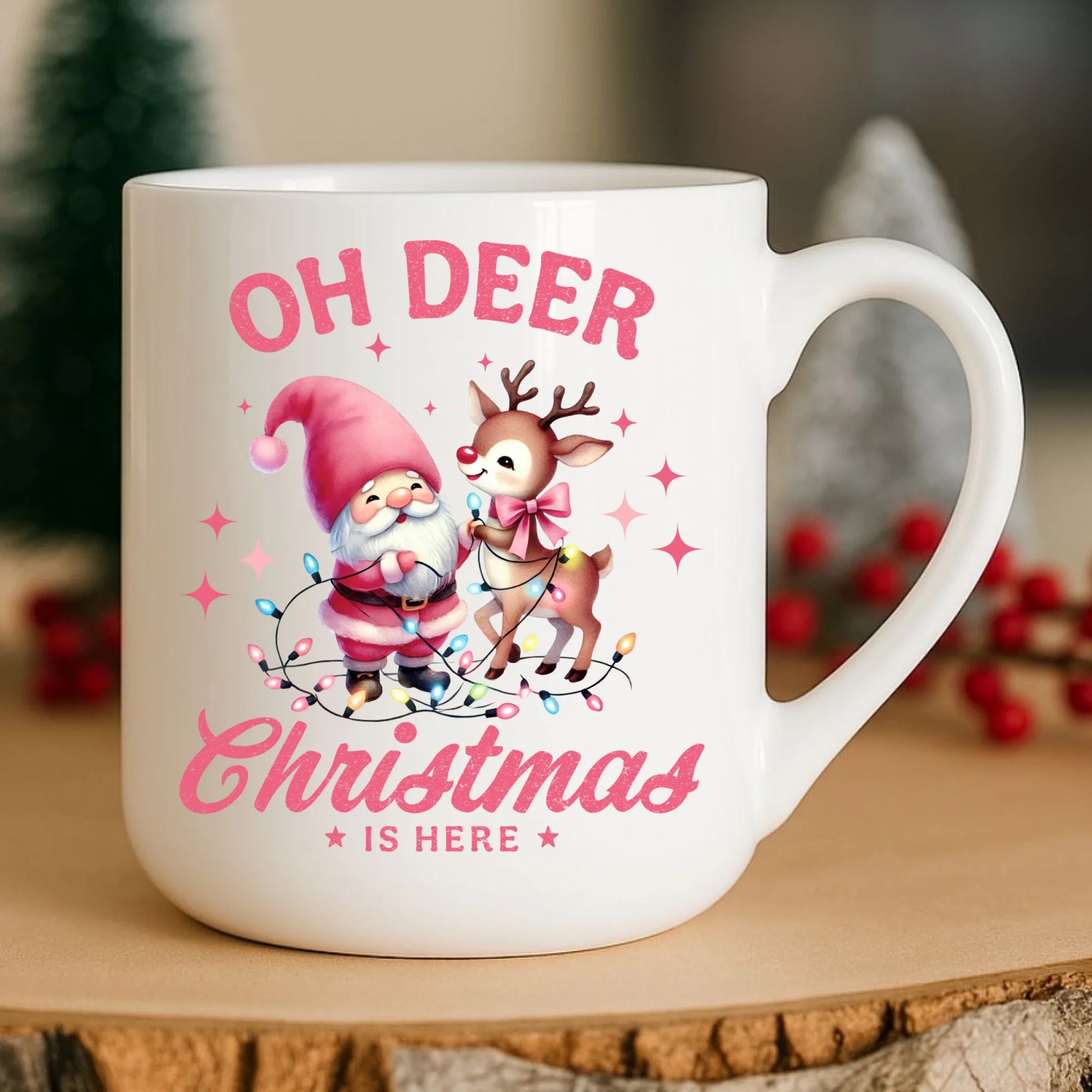 Kubek elegant świąteczny - Oh deer Christmas is here BN59 - StoryCups.pl